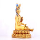 A solemn gilt bronze statue of green Tara