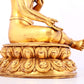 A solemn gilt bronze statue of green Tara