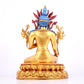 A solemn gilt bronze statue of green Tara