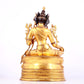 A solemn gilt bronze statue of green Tara