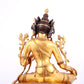 A solemn gilt bronze statue of green Tara