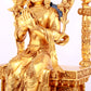 A solemn gilt bronze statue of Bodhisattva