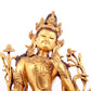 A solemn gilt copper green tara