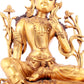A solemn gilt copper green tara
