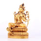 A solemn gilt copper green tara
