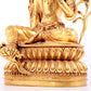 A solemn gilt copper green tara