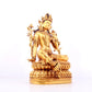 A solemn gilt copper green tara