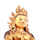 A solemn gilt bronze statue of Bodhisattva