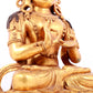 A solemn gilt bronze statue of Bodhisattva