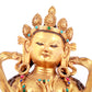 A solemn gilt bronze statue of Bodhisattva inlaid gems