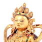 A solemn gilt bronze statue of Bodhisattva inlaid gems