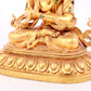 A solemn gilt bronze statue of Bodhisattva inlaid gems