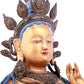 A solemn gilt bronze statue of green Tara