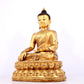 A solemn gilt bronze statue of Sakyamuni