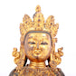 A solemn gilt bronze statue of Bodhisattva