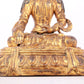 A solemn gilt bronze statue of Bodhisattva