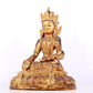 A solemn gilt bronze statue of Bodhisattva