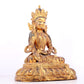 A solemn gilt bronze statue of Bodhisattva