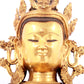 A solemn gilt bronze statue of Bodhisattva