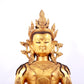 A solemn gilt bronze statue of Bodhisattva