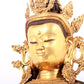 A solemn gilt bronze statue of Bodhisattva