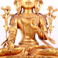 A solemn gilt bronze statue of Bodhisattva