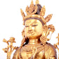 A solemn gilt bronze statue of Bodhisattva