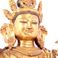 A solemn gilt bronze statue of Bodhisattva