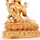 A solemn gilt bronze statue of Bodhisattva