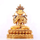 A solemn gilt bronze statue of Bodhisattva inlaid gems