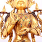 A solemn gilt bronze statue of Bodhisattva inlaid gems