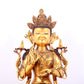 A solemn gilt bronze statue of Bodhisattva inlaid gems