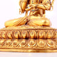 A solemn gilt bronze statue of Bodhisattva inlaid gems