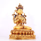 A solemn gilt bronze statue of Bodhisattva inlaid gems