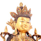 A solemn gilt bronze statue of Bodhisattva inlaid gems