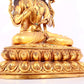 A solemn gilt bronze statue of Bodhisattva inlaid gems