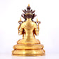 A solemn gilt bronze statue of Bodhisattva inlaid gems