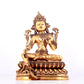 A solemn gilt bronze statue of green Tara