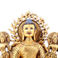 A solemn gilt bronze statue of Sakyamuni