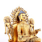 A solemn gilt bronze statue of Sakyamuni