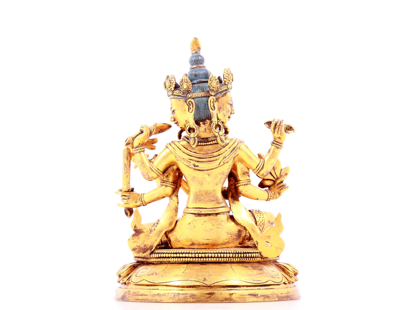 A solemn gilt bronze statue of Mystical Sound Buddha