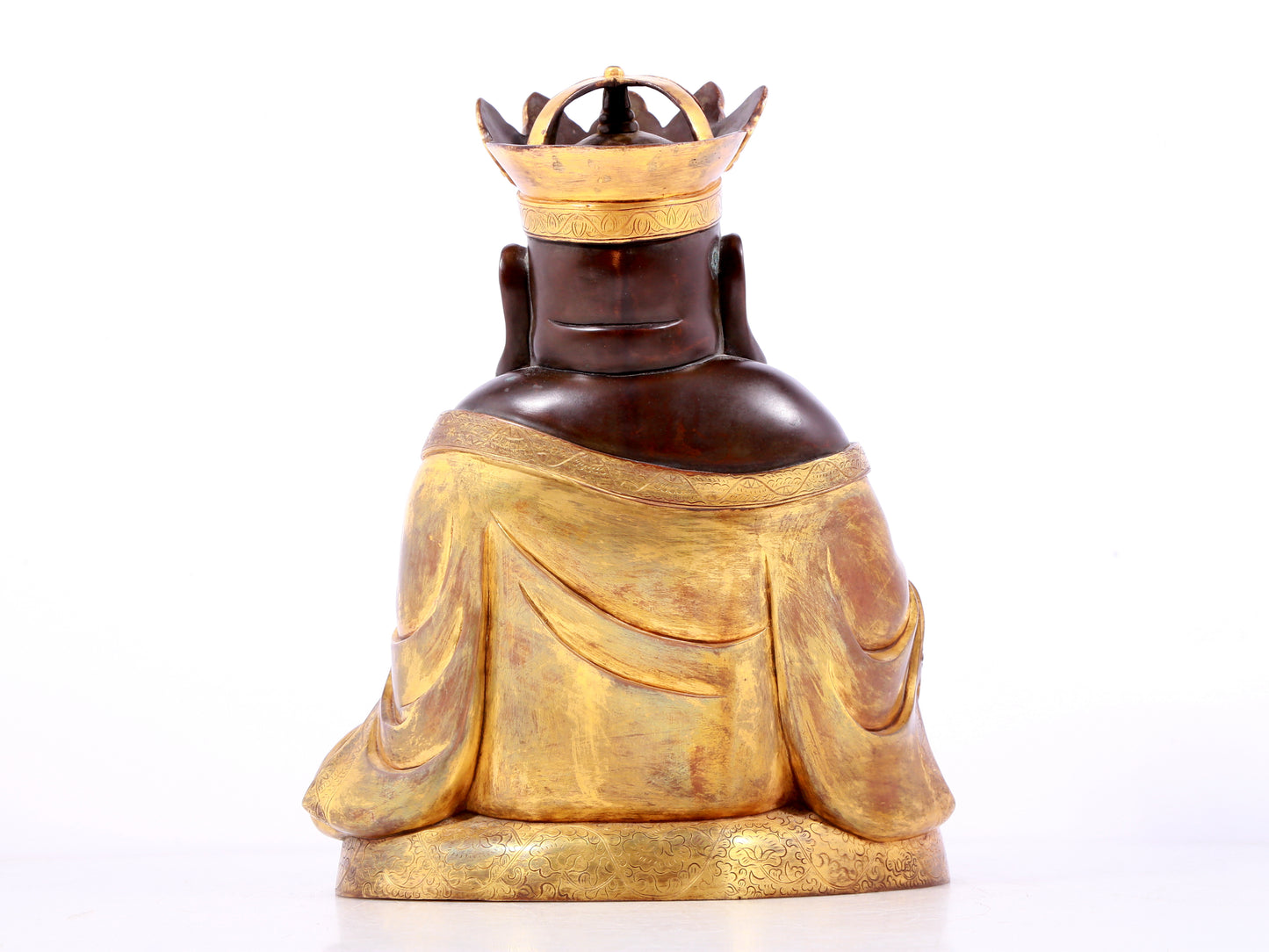 A solemn gilt bronze Maitreya statue