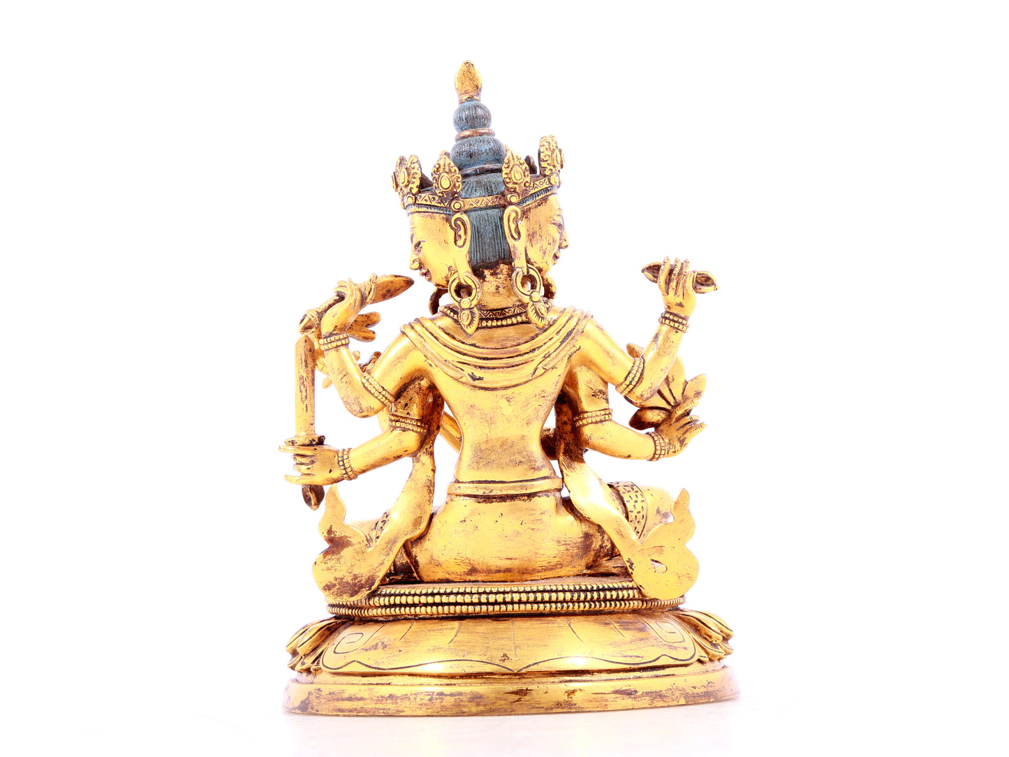 A solemn gilt bronze statue of Mystical Sound Buddha