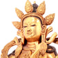 A solemn gilt bronze statue of Bodhisattva