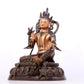 A solemn gilt bronze statue of green Tara