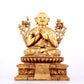 A solemn gilt bronze statue of guru