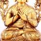 A solemn gilt bronze statue of guru