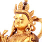 A solemn gilt bronze statue of green Tara