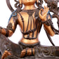 A solemn gilt bronze statue of green Tara