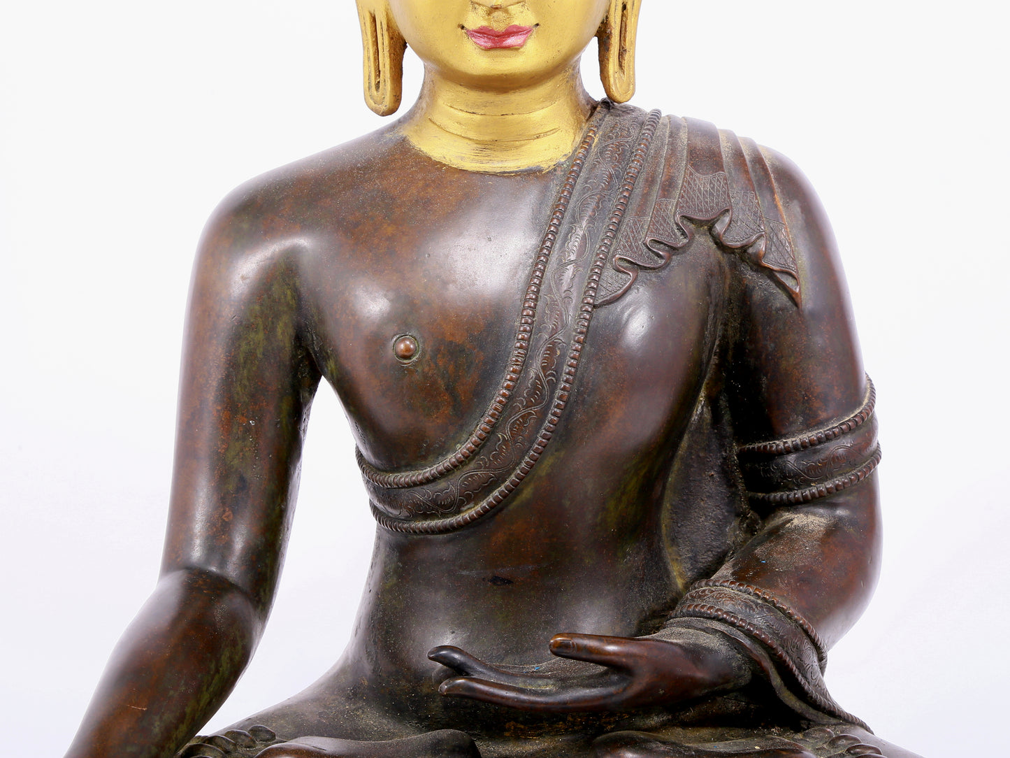 Marvelous Emboss-Bronze Figure Of Buddha Shakyamuni